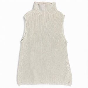 Aritzia Babaton Sleeveless Turtleneck Knit Sweater Beige L Holiday Gift Ready